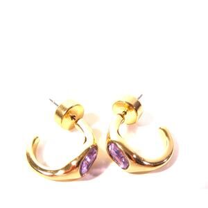 Banana Republic Women's Lavender Rectangle Gemstone Hoop Earrings NWT 38